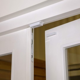 Smartware radio-controlled exhaust control with a magnetic window contact and radio plug sockets for an extractor hood, sh5-set-khc