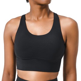 COOLMATE T Back Sport Bras, Black, Large