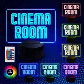 Red Ocean Novelty CINEMA Room Sign NEON Sign Movie Room Plaque Home Decor Gift