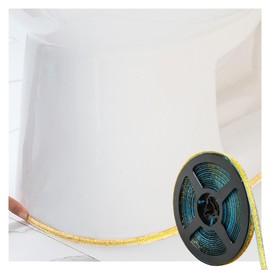 Ceiling Molding Peel and Stick, Self Adhesive Flexible Trim Caulk Tape Sealant Strip for Stove Sink Toilet Wall Corner Tile Edge Bathroom Kitchen (Gold)