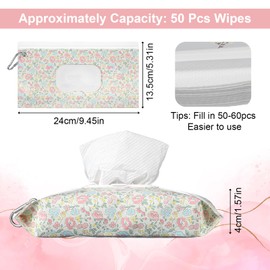 Mabor 2 Pcs Baby Wipes Dispenser, Portable Baby Wipe Holder Refillable Wet Wipes Container Reusable Travel Use, Keeps Wipe Fresh