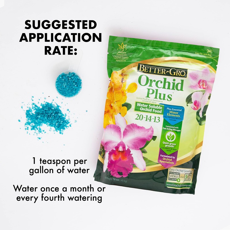 Better-Gro Orchid Plus 20-14-13 - Urea-Free Orchid Fertilizer for Vigorous