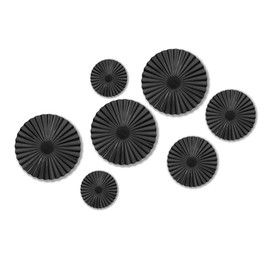 ITrixgan 7 Pieces Black Wall Art Metal Modern Round Large Sunburst Hanging Wall Decor Above Bed TV for Home Office Bedroom Living Room