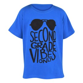Unique Baby Playera única de 3er Grado Vibes Only Back to School, Azul, 8 Años