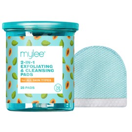 Mylee 2 in 1 Exfoliating & Cleansing Pads - Ideal for Travelling - Make-Up Pads - Vegan & Cruelty Free - 25 pads In Jar