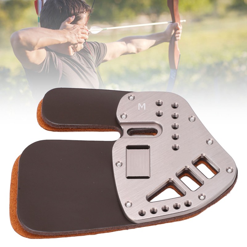 Leather Archery Finger Tab Protect Guard Recurve Bow Protector Shooting