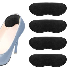 Almohadillas de Talón, Protectores de Talón, Talonera Antiampolas para Zapatos, Prevención de Llagas y Desgaste, Talla Universal, Unisex (Negro, Pack de 4 pares)
