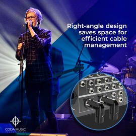 Coda Music Technologies XLR Angle Adapter - Adjustable 90 Degree Right Angle Connector, Durable Universal 3-Pin Fit, Plug and Play Setup for Musicians and Audio Engineers, Crystal Clear Audio Quality