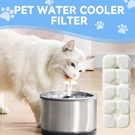 Katyjun Pack of 15 Filter Cat Fountain for Drinking Fountain, Replacement Filter with Active Carbon