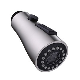 Kitchen Faucet Head Replacement, Angle Simple Kitchen Sink Faucet Parts, Pull Down Faucet Sprayer Head Nozzle, Stream Spray and Pause Mode, Brushed Nickel