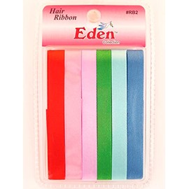 Eden Girls Hair Ribbons - Assorted Colors - 6 Pcs.