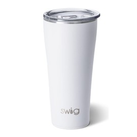 Swig Life 32oz Triple Insulated Stainless Steel Tumbler with Lid, Dishwasher Safe, Double Wall, and Vacuum Sealed Travel Coffee Tumbler (Matte White
