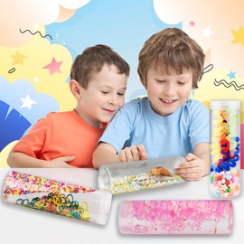 Sensorikflaschen Selber Basteln für Baby Kinder, DIY Sensory Discovery Bottles, Sensorikspielzeug für Kleinkinder 1 2 3 Jahre, Feinmotorisches Geschick, Montessori Baby Spielzeug ab 6 9 12 18 Monate