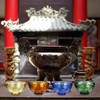 IMIKEYA 4pcs Buddhist Water Offering Bowl Crystal Holy Water Bowl