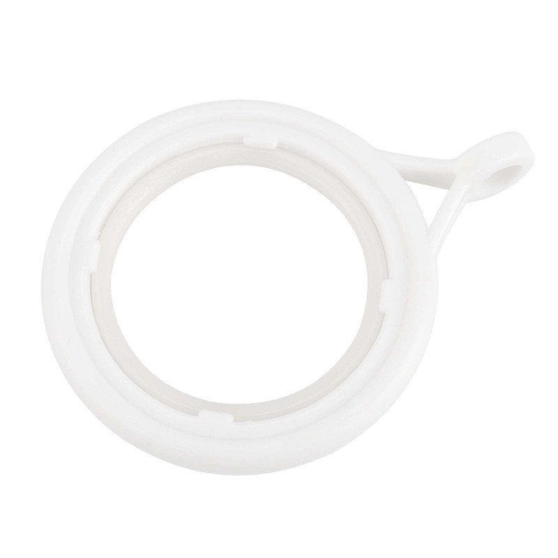 SEUNMUK 50 Pack White Curtain Rings and Hooks, 28mm Plastic