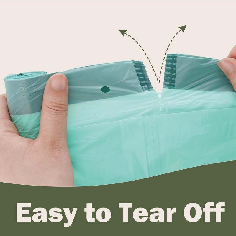 JENCENBIO Compostable Drawstring Bin Liners,15Liter Extra Thick 20 Micron, Compost