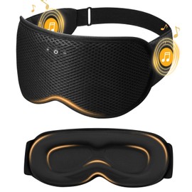 ZRUHIG Bluetooth Sleep Mask with Removable 3D Contoured, Music Eye Mask for Sleep, Sleeping Headphones with Ultra-Thin Stereo Speakers for Side Sleepers