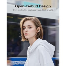 wegear Open-Ear Earbuds, Clip-On Headphones, Lightweight Comfort Wireless Earbuds, 26H Playtime Bluetooth 5.4 Headphones, Clear Calls with 2 Microphones for Sport, Workout(White)