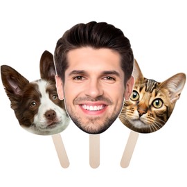 DP BOUTIQUE Custom Big Head Cardboard Cutout, Head Cutouts on a Stick, Graduation, Party Decor, Upload Photo & Choose Sizes, 6 to 18 inch 1Pc, Coroplast Standee for Funny Party Props, Photo Booth