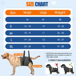 SlowTon Dog Lift Harness - Comfortable Dog Sling Harness for Medium Large Dogs, Adjustable Hind Leg Support Harness for Elderly Injured Arthritic Disabled Rear Leg Dogs (Large)