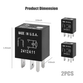 2PCS Car Relay Replacement OEM# 8T2T-14B192-AA,Multi-Purpose 4 Pin Relay Automotive Relays for Cars Compatible with Ford Lincoln,Standard 12 Volt Car Relays Car Accessories