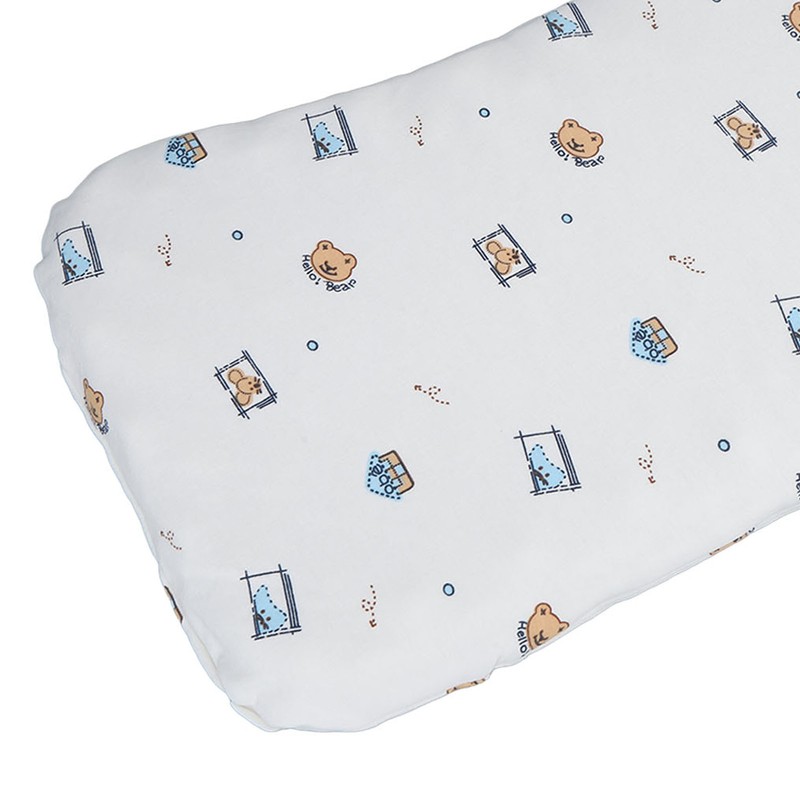 Baby Nursery Pillow Pure Cotton Cartoon Print Wave Single Layer