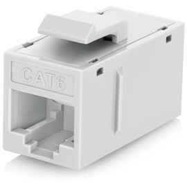 Everest RJ45 CAT6 Keystone Coupler in White (12-Pack) - RJ45 Coupler - Ethernet Coupler - Cat6 Coupler - Ethernet Keystone - Cat 6 Coupler - Cat6 Keystone Jacks - Cat 6 Keystone Jack - Ethernet Jack