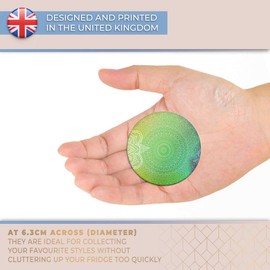 Destination Vinyl ltd Magnet for Refrigerator, Fridge - Green Mandala Sign Spiritual for Office, Cabinet and Whiteboard, Magnetic Stickers, 3449