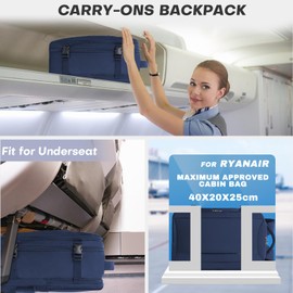 Xkdoai for Ryanair Cabin Bags 40x20x25, Underseat Cabin Bag Travel Bag Hand Luggage Bag Travel Backpack Cabin Size Carry-ons Cabin Backpack Flight Bag for Travelling