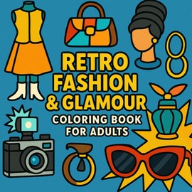 Retro Fashion & Glamour Coloring Book for Adults: Vintage Style Icons and Fashions in Big, Easy-to-Color Outlines