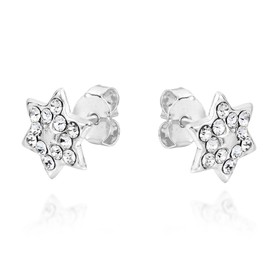 Petite Star of David CZ Sterling Silver Stud Earrings