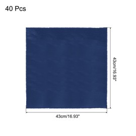 sourcing map 40pcs Navy Blue Satin Table Napkins Polyester Square Bright Table Napkin Fabric Table Napkin for Event Wedding Party Table Decoration, 17 x 17 Inch