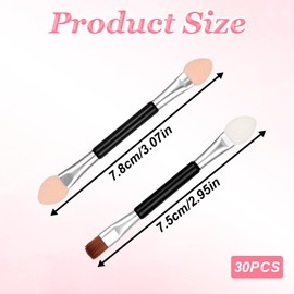 Disposable Double Head Eyeshadow Brushes, 30 Pcs Double-sided Eyeshadow Applicators Soft Sponge Tipped Eye Shadow Applicator Sticks Professional Eye Makeup Cosmetic Tool for Women Girls