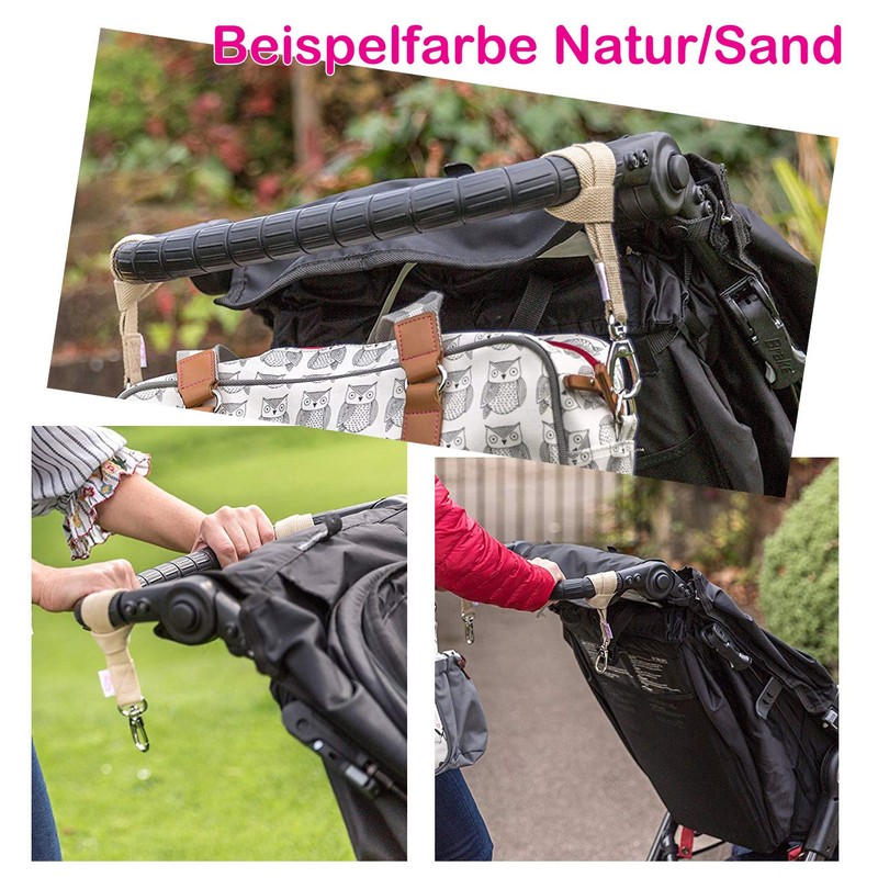 Pink Lining Stroller Strap - Black