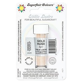 Sugarflair Gold Rush Edible Lustre Dust, Add a Lustrous Shine to Cakes or Decorations. Brush On or Add Rejuvenator to Create Eye-Catching Edible Paint, Gives Shine to Your Bakes - 2g (Pack of 5)