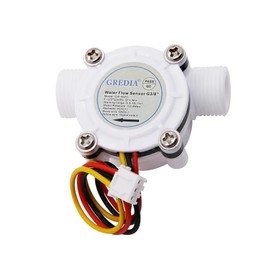 GREDIA 3/8" Water Flow Sensor Food-Grade Switch Hall Effect Flowmeter Fluid Meter Counter 0.3-10L/min