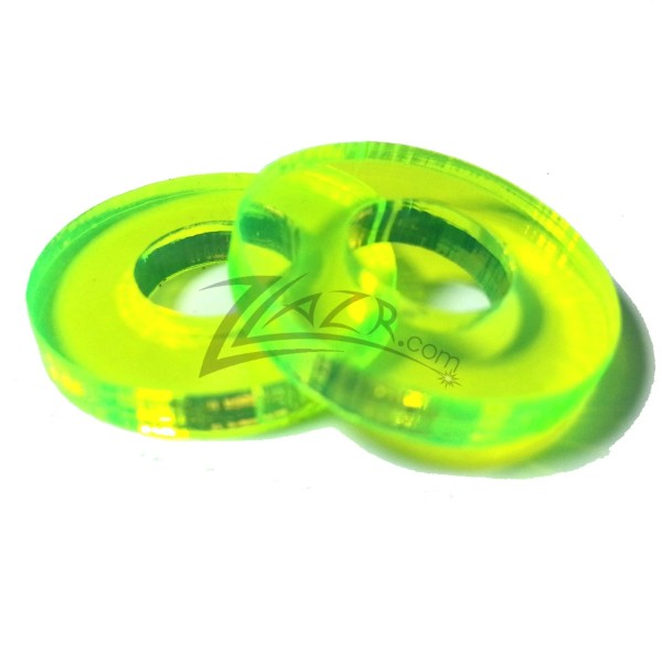 100 3/4"x1/8" TATOO WASHER NEON GREEN Center HOLE Acrylic Circle