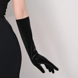 BABEYOND Opera Party Velvet Gloves - Short Tea Party Gloves 1920s Flapper Costume Accessories for Women