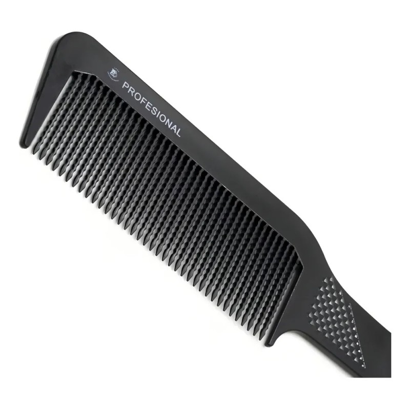 Lobo Peine Para Cabello Tipo Flat Top Plastico Negro