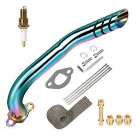 HIAORS Header Exhaust Pipe Compatible with Predator 212cc 196cc Coleman Mini Bike CT200U BT200X Baja Warrior Massimo MB200 GX160 6.5hp Small Engine KT196 Go Kart Parts Colorful
