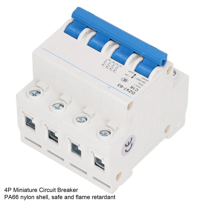 4P Miniature Circuit Breaker DIN Rail Mount Low Voltage Air