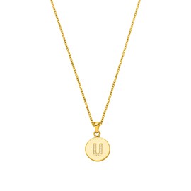 PURELEI® Letter Coin Necklace (Gold, Silver), Women's Initial Necklace Made of Durable Stainless Steel with Gemstones, Waterproof Jewellery with Pendant Letter A to Z, 50–55 cm Length Adjustable (Gold), Cubic Zirconia, Cubic Zirconia