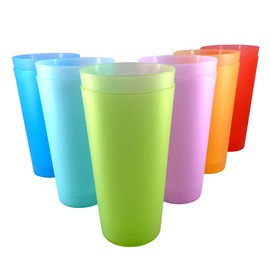WEXINHAO 32-ounce Unbreakable Plastic Tumblers - Lightweight Large Drinking Cups set of 12, Reusable BPA-free Dishwasher Safe | Stackable