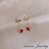 Avance love Love Heart Stone Earrings, Gold, Cute, Women's, Metal