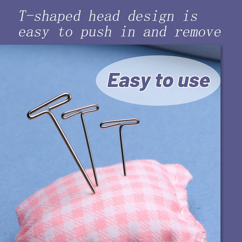 T Pins, 100 Pack 2 inch Sewing Pins for Blocking