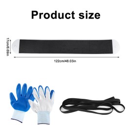 2pcs RV Slide Out Floor Protectors, Large 48.03x6.69in Premium PE and EVA Slide Out Sleds Protector with 2pcs Pull Straps & 1 Pair Gloves for Camper Travel Trailer(Black)