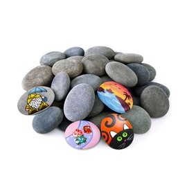 RITOLLO 26PCS Large Painting Rocks, Natural River Rocks, 2-3 Inches Flat Rocks for Painting, Rock Painting for Kids, Stones for Arts & Crafting