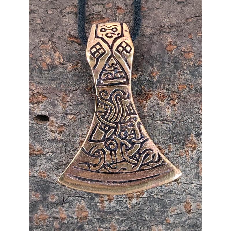 Kiss of Leather Solid Axe Pendant Bronze No. 36