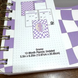 Agenda 52 Weekly Planner Undated Spiral Groovy Purple 5.5x8.25