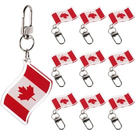 COLLBATH 10 Llaveros con La Bandera Canadiense: Dijes de Hoja de Arce, Recuerdos de Fiesta Canadienses, Mini Llavero de Recuerdo, con La Bandera Nacional para Mochila Y Bolso.